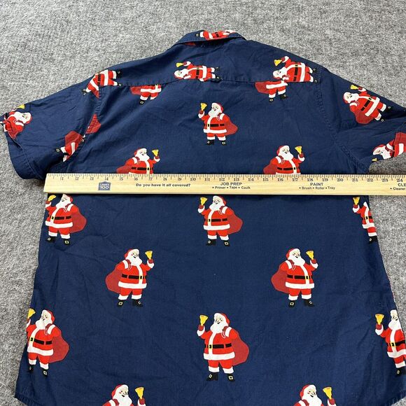 Cactus Man Santa Shirt Men Large Button Up Holiday Ugly Christmas Shirt Funny - Picture 10 of 14